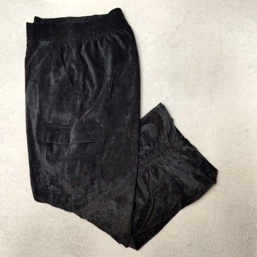 Jordan Sweatpants Womens M Gray Velour Chicago Cargo Pockets Wide Baggy FD8209